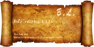 Bánszky Lili névjegykártya