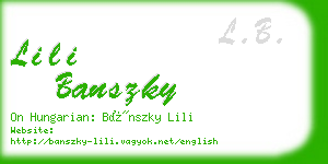 lili banszky business card